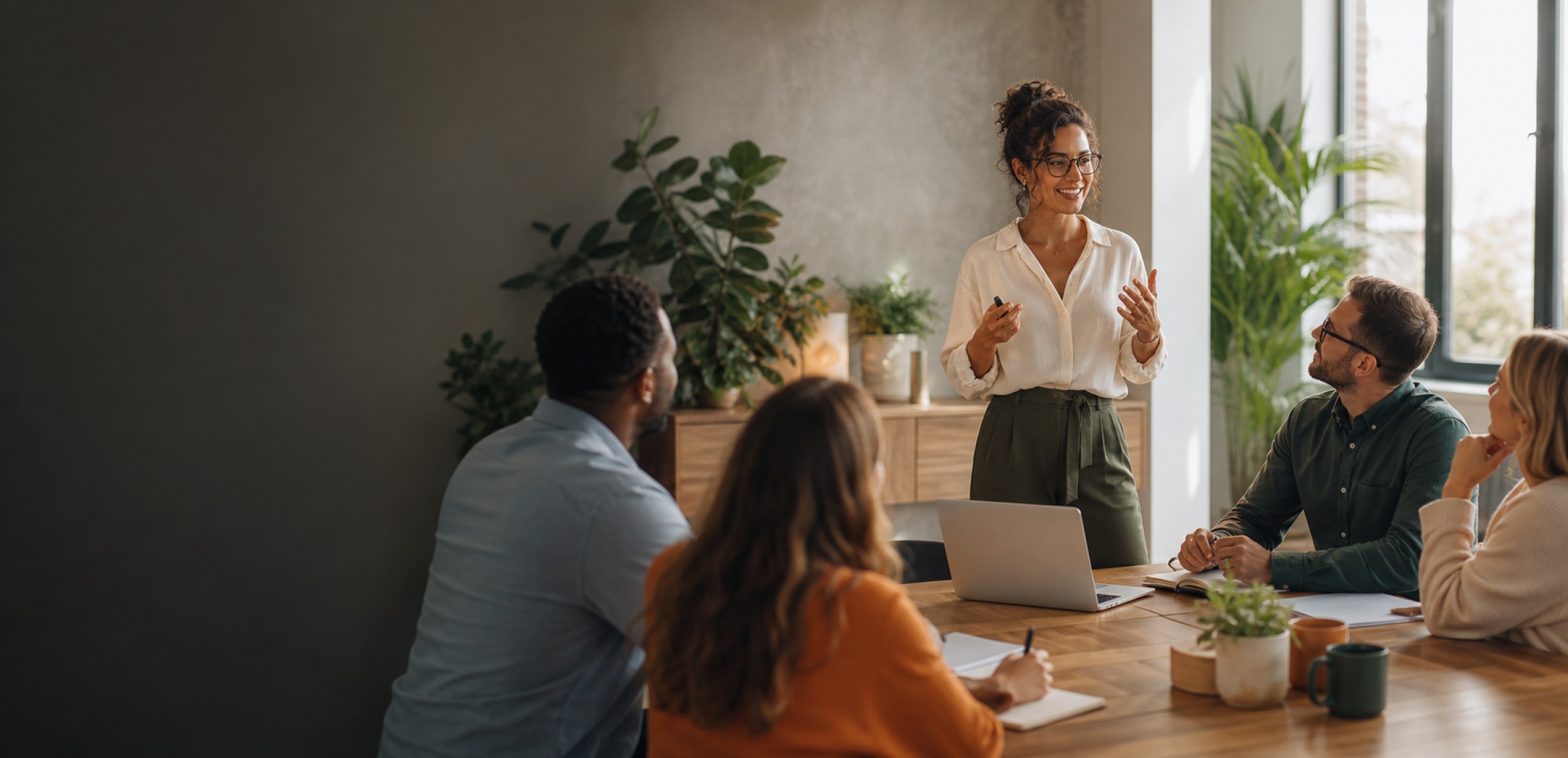 Professionals learning career growth skills in a live online class