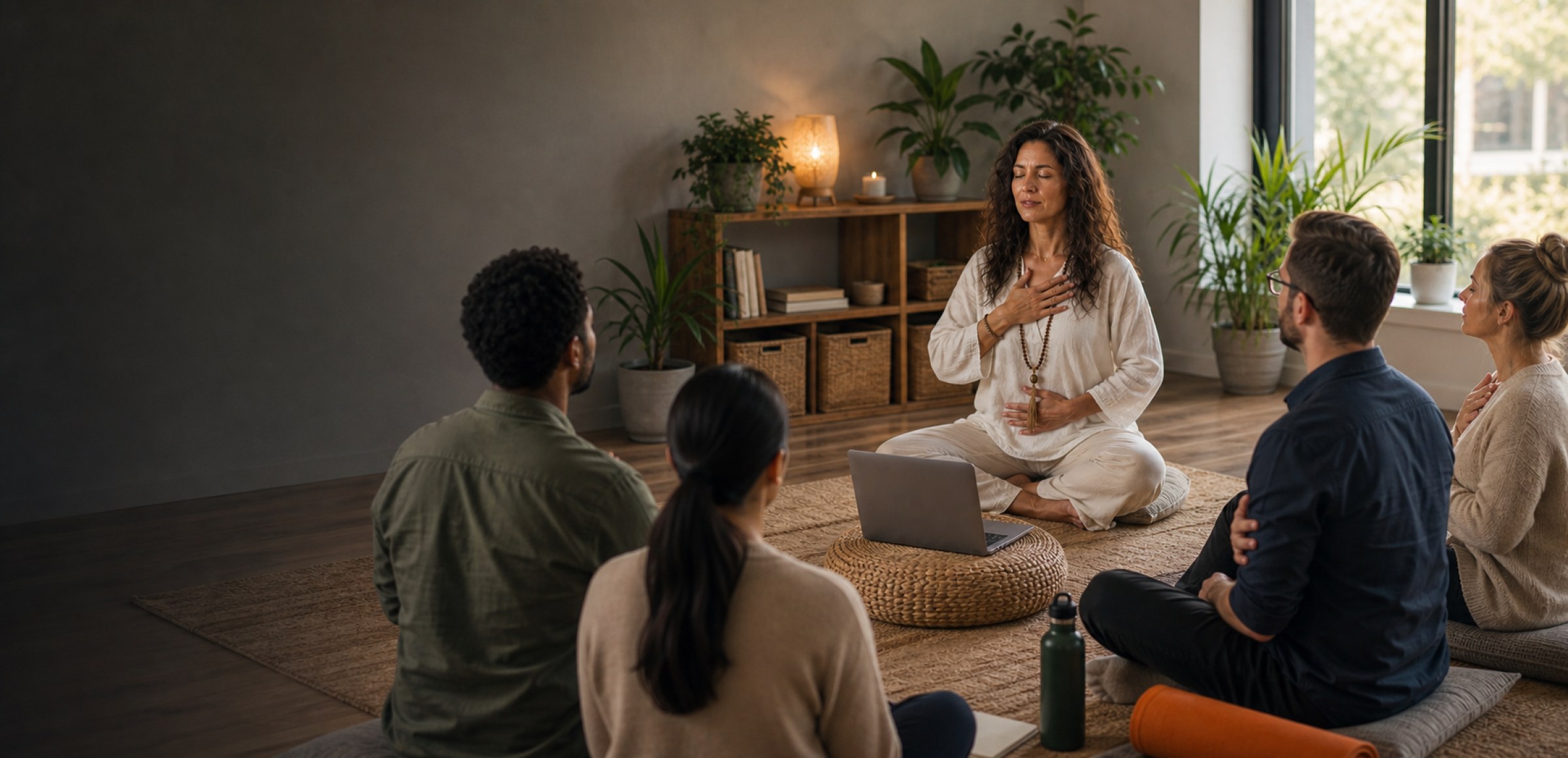 A stress management class online with calm guided instruction